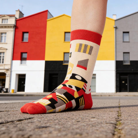 Abstract geometric sock pattern