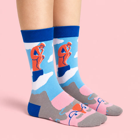 Sculpture Inspired Socks- The Thinker