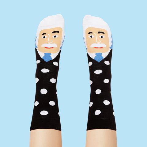 Albert Wise-Feet science sock from the ChattyFeet Science Collection