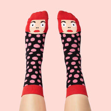 Artist socks with illustrated characters - Yayoi Toesama