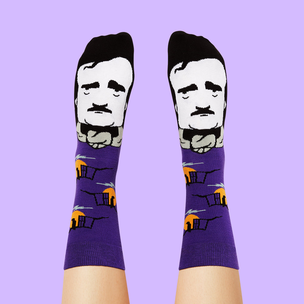 Edgar Allan Poe Socks Fun Gift Ideas For Book Lovers ChattyFeet edgar-allan-poe-socks-fun-gift-ideas-for-book-lovers-chattyfeet