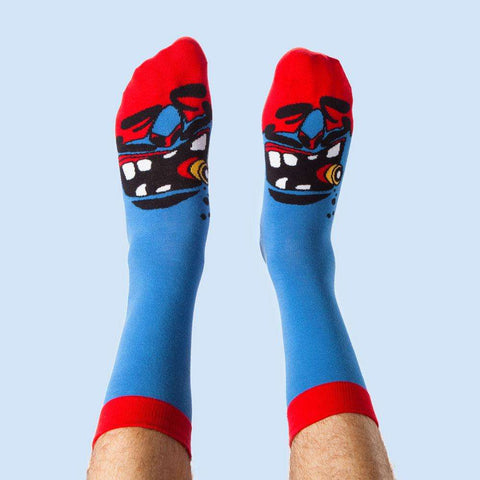 Funny socks with faces - Murdoc illustrated design