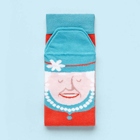 Funny socks - The Queen illustrated character 