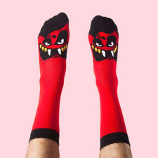 Funky red vampire socks - Mr. Zukkato by ChattyFeet