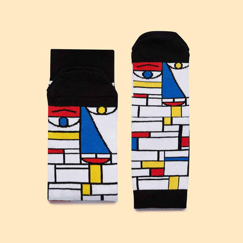 Cool Art Gifts - Feet Mondrian Colourful Socks